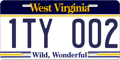 WV license plate 1TY002