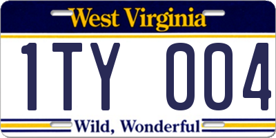 WV license plate 1TY004