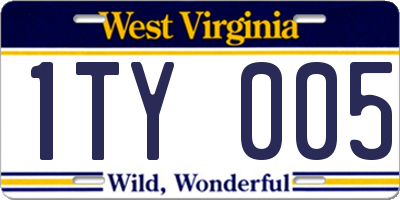 WV license plate 1TY005
