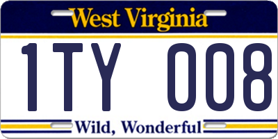 WV license plate 1TY008
