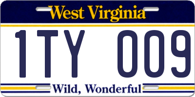 WV license plate 1TY009