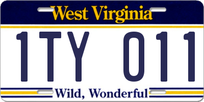 WV license plate 1TY011