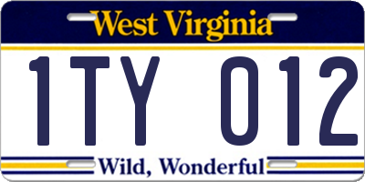 WV license plate 1TY012