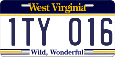 WV license plate 1TY016