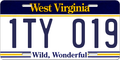 WV license plate 1TY019
