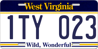 WV license plate 1TY023