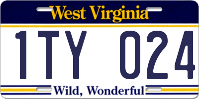 WV license plate 1TY024