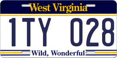WV license plate 1TY028