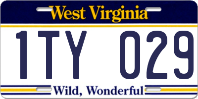 WV license plate 1TY029