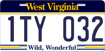 WV license plate 1TY032