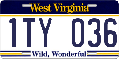 WV license plate 1TY036