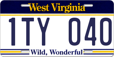 WV license plate 1TY040