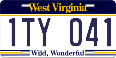 WV license plate 1TY041