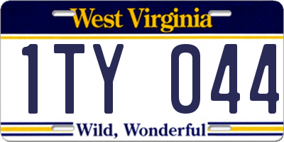 WV license plate 1TY044
