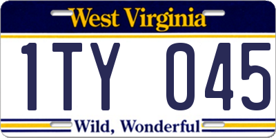 WV license plate 1TY045