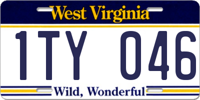 WV license plate 1TY046