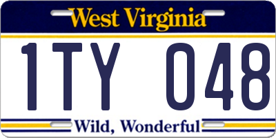 WV license plate 1TY048