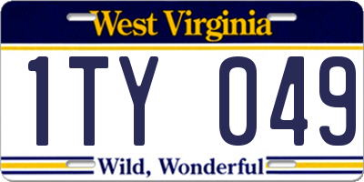 WV license plate 1TY049