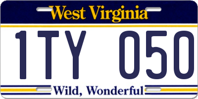 WV license plate 1TY050