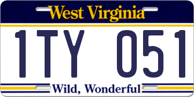 WV license plate 1TY051