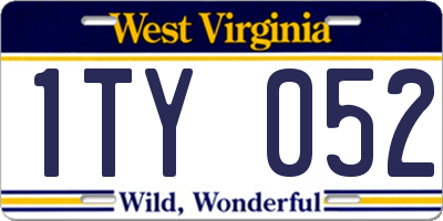 WV license plate 1TY052