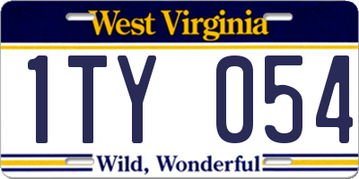 WV license plate 1TY054