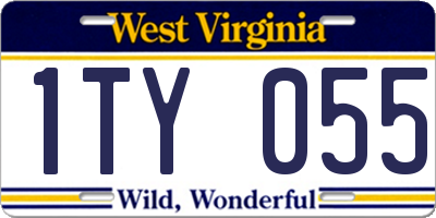 WV license plate 1TY055