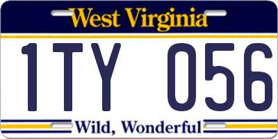 WV license plate 1TY056