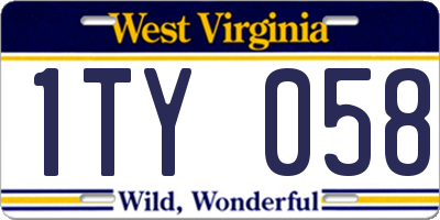 WV license plate 1TY058