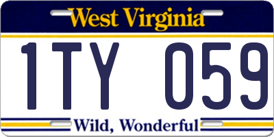 WV license plate 1TY059