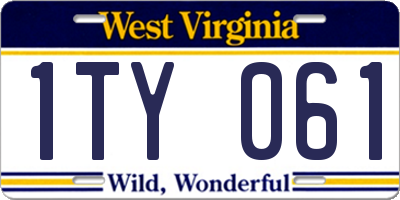 WV license plate 1TY061