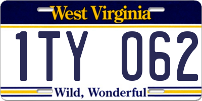 WV license plate 1TY062