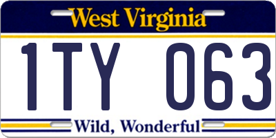 WV license plate 1TY063