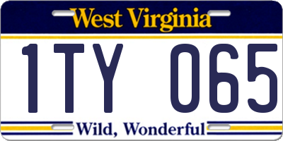 WV license plate 1TY065