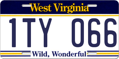WV license plate 1TY066