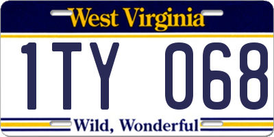 WV license plate 1TY068