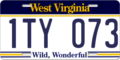 WV license plate 1TY073