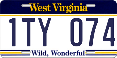 WV license plate 1TY074