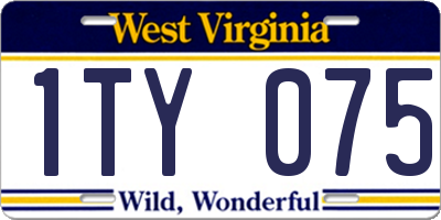 WV license plate 1TY075