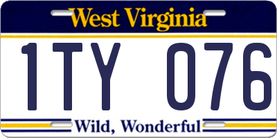 WV license plate 1TY076