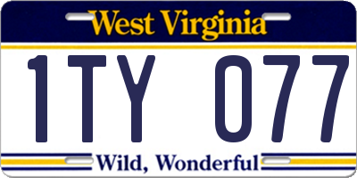 WV license plate 1TY077