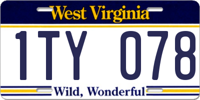 WV license plate 1TY078