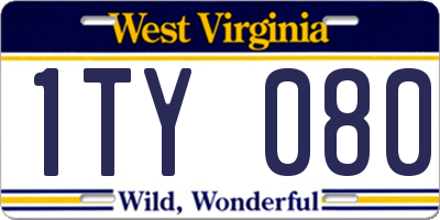 WV license plate 1TY080