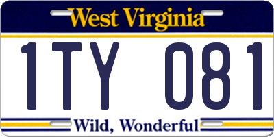 WV license plate 1TY081