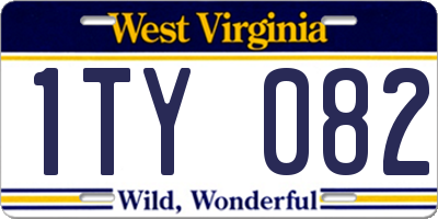 WV license plate 1TY082