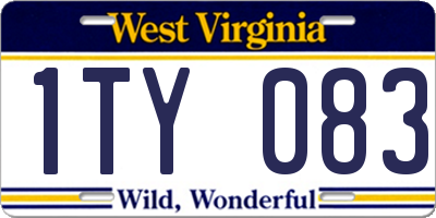 WV license plate 1TY083