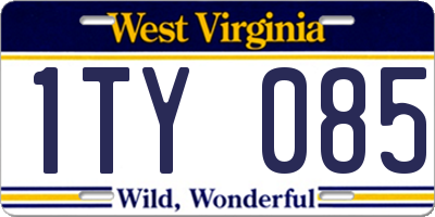 WV license plate 1TY085