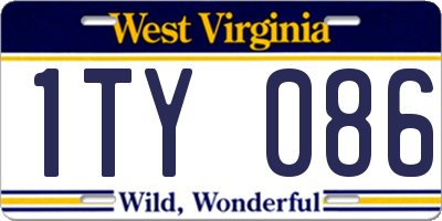 WV license plate 1TY086