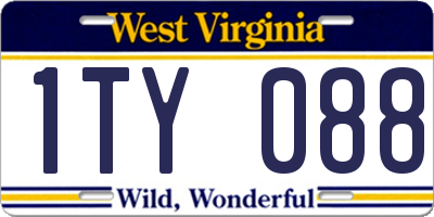 WV license plate 1TY088