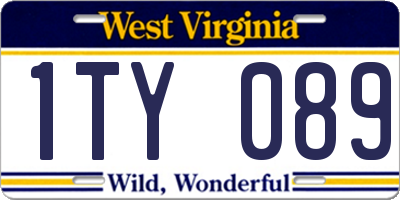 WV license plate 1TY089